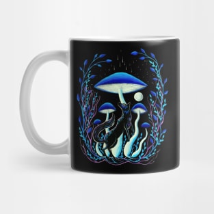 Wolf with blue mushrooms Mug